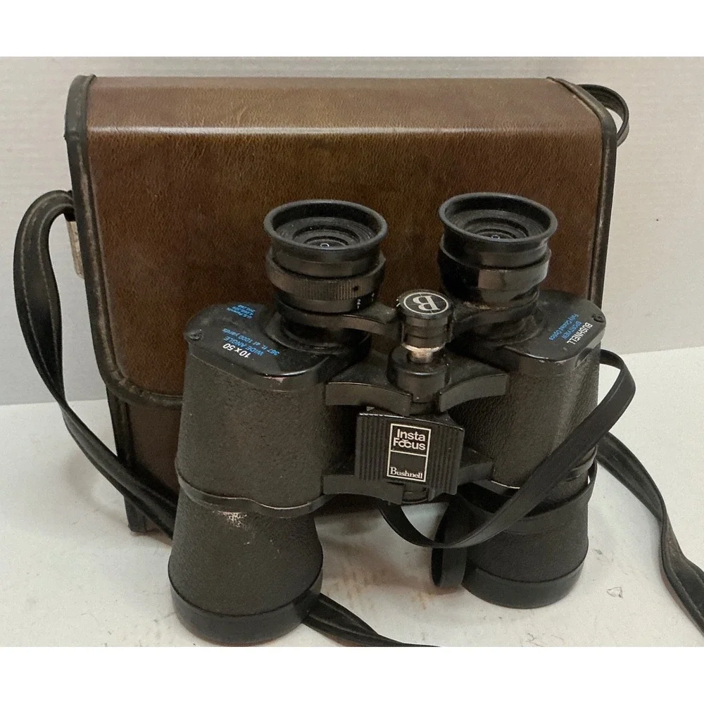Bushnell Vintage Sportview Binoculars 10x50 Insta-Focus Wide Angle Case Black